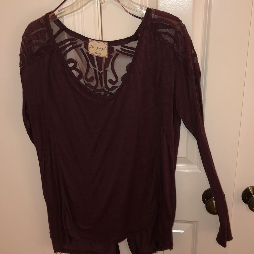 free people maroon long sleeve